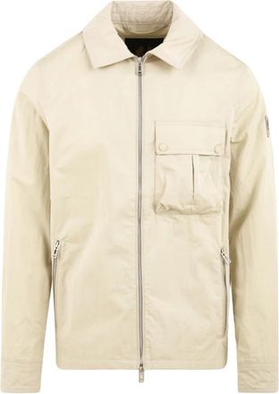 Belstaff Beige Drome Shirt met Waterafstotende Afwerking - Heren - Zomerjassen - Beige - S - Katoen - Jassen