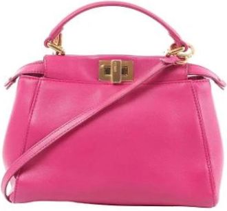 Fendi Pre-owned Handbags, female, Pink, Size: ONE SIZE Pre-owned Peekaboo Mini