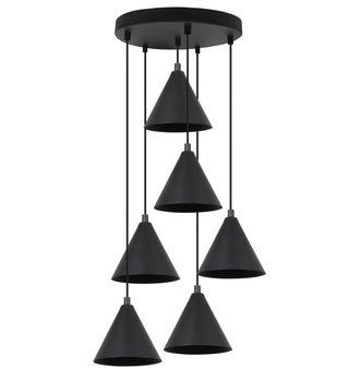 OEM L&aacute;mpara Colgante Soho Negra 6 Placas 14cm E14