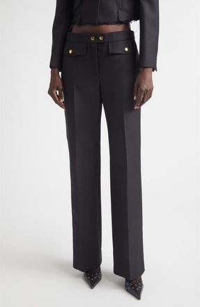 Alexander McQueen Straight Leg Wool & Mohair Trousers in Black at Nordstrom, Size 6 Us