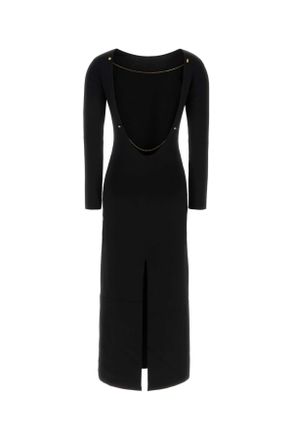 Bottega Veneta 830452v5lm0 1000 Black Exterior: Viscose Abiti Dress