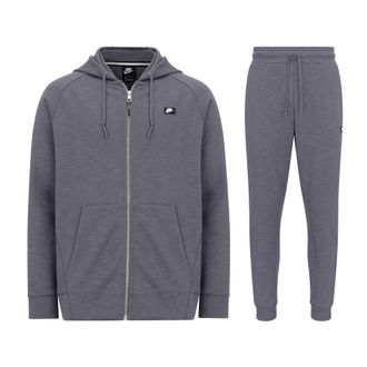 Nike Sportswear Mens Optic Full Zip Tracksuit Grey Cotton - Size Medium