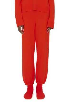SIMKHAI Cotton & Cashmere Crop Joggers in Vernis Red at Nordstrom Rack, Size X-Small
