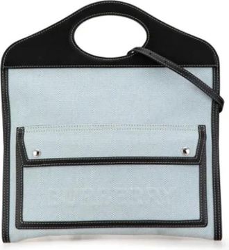 Burberry Pre-owned Handbags, female, Blue, Size: ONE SIZE Pre-owned Canvas handbags