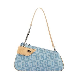 GCDS Gcds, Tassen, Dames, Blauw, ONE Size, Katoen, Borsa Comma Notte