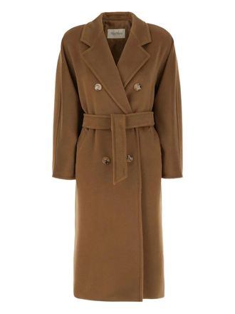 Max Mara Cappotto doppiopetto con cintura - Marrone