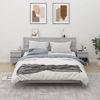 vidaXL Mesitas De Noche 2 Unidades Gris Sonoma 40x35x50 Cm Vidaxl
