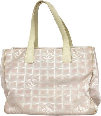 Chanel Pink Silver Nylon Tote Bag (Pre-Owned)