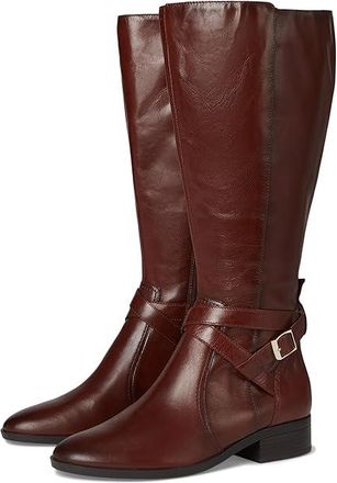 Naturalizer Rena2 Extra Wide Calf Boots Womens Boots Deep Saddle Brown Leather : 7.5 WW (E), Leather/Textile
