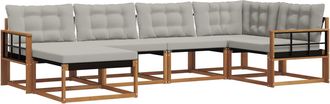 vidaXL Conjunto De Sof&aacute;s De Exterior 6 Uds. Gris Natural Y Claro Vidaxl