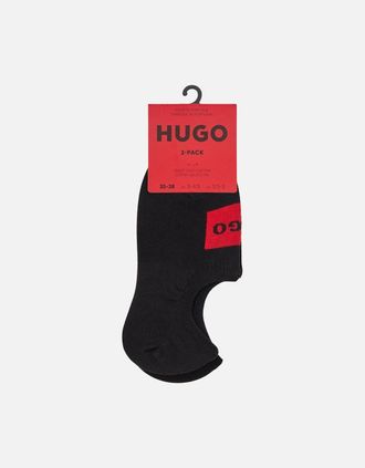 HUGO BOSS Womens 2-Pack Red Label No-Show Womens Socks, Black - Size: 6/6.5/7/7.5/8/8.5/9