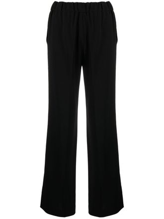 Alberto Biani flared crepe trousers - Black