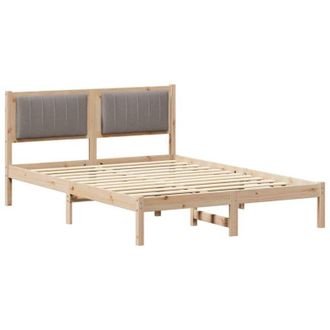 vidaXL Estructura De Cama Con Cabecera Tapizada Taup&eacute; 140 X 190 Cm Vidaxl