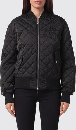 Philipp Plein Bomber corto in nylon trapuntato con collo ricamato