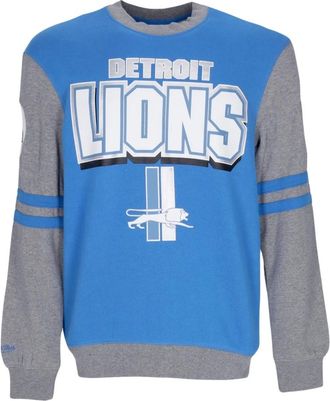 Mitchell & Ness Detroit Lions Crewneck Sweatshirt NFL Teamkleuren - Heren - Sweatshirts - Veelkleurig - XL - Katoen - Hoodies & sweatvesten