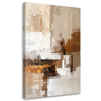 Feeby Impresi&oacute;n De Imagen Abstracci&oacute;n Boho Moderna En Tonos Beige Y Marr&oacute;n 70x100
