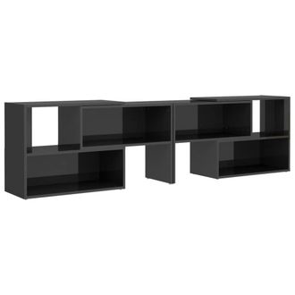 Berkfield Home TV Cabinet High Gloss Grey 149x30x52 cm Engineered Wood | Size: 149 x 30 x 52 cm