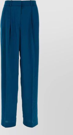 Michael Kors satin pleated trousers belt loops side pockets