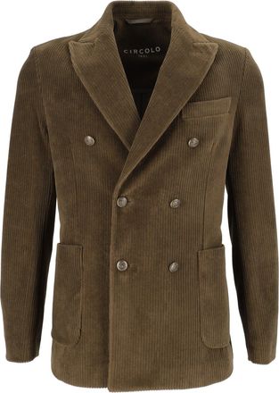 Circolo 1901 Corduroy Wide Lapel Double-Breasted Blazer