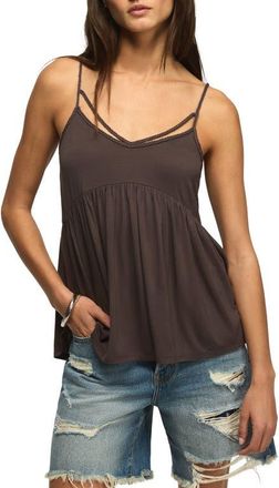 Lucky Brand Sandwash Braided Strap Babydoll Camisole in Raven at Nordstrom, Size X-Small