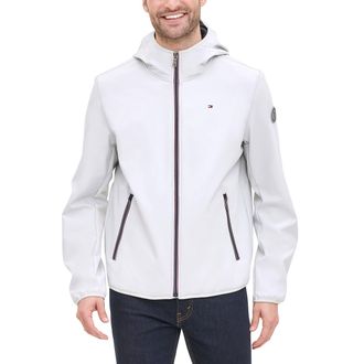 Tommy Hilfiger Mens Legacy Lightweight Water-Resistant Performance Soft Shell Jacket (Regular and Big & Tall), Ice, XXL