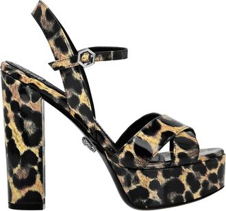 Philipp Plein Patent Leather Sandalen High Heels Leopard - Dames - Sandalen met hakken - Bruin - 40 EU - Leer - Schoenen