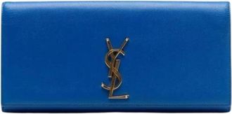 Saint Laurent Pre-owned Clutches, female, Blue, Size: ONE SIZE Pre-owned Monogram Cassandre Clutch