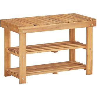 vidaXL Estanter&iacute;a De Zapatos De Madera Maciza De Acacia 70x32x46 Cm Vidaxl