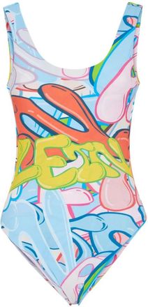 Philipp Plein Monokini Bombing Graffiti - Dames - Badpakken - Veelkleurig - XL - Badmode