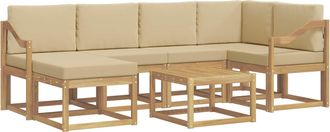 vidaXL Conjunto De Sof&aacute;s De Exterior 7 Uds. Y Beige Vidaxl