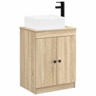 vidaXL Set Di Mobili Per Il Bagno Rovere Sonoma Legno Ingegnerizzato Vidaxl