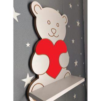 OEM Estanter&iacute;a De Osito De Peluche Con Coraz&oacute;n Rojo