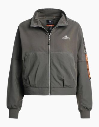 Parajumpers Womens Parajumpers Jade Dark Mud Gret Zip-Up Sweatshirt - Grey - Size: 10/8