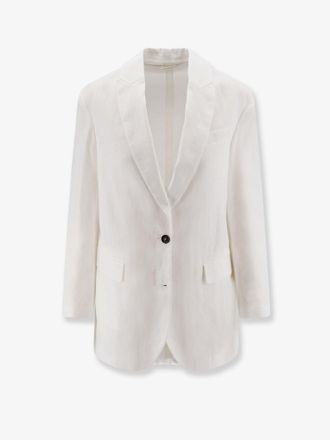 Brunello Cucinelli Blazer in cotone con dettaglio Monile - BRUNELLO CUCINELLI - gender_Woman