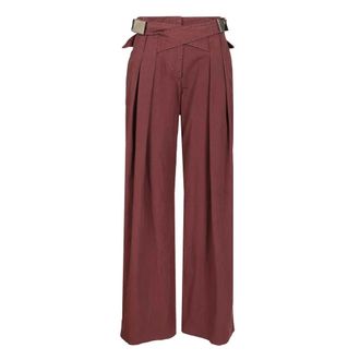 The Attico Canvas Trousers - female - The Attico - Wide Trousers - Purple - XS - Trousers