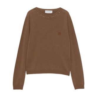 Ermanno Scervino Jersey de punto con cuello redondo - Knitwear - Mujer - Marr&oacute;n - 4XL