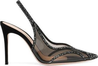 Gianvito Rossi Brenda Pump in Black Suede And Tpu at Nordstrom, Size 39.5