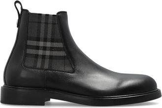 Burberry Pembroke Enkellaarzen - Heren - Chelseaboots - Zwart - 40 EU - Leer - Schoenen