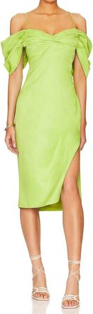 L'Academie Gemma Midi Dress In Green