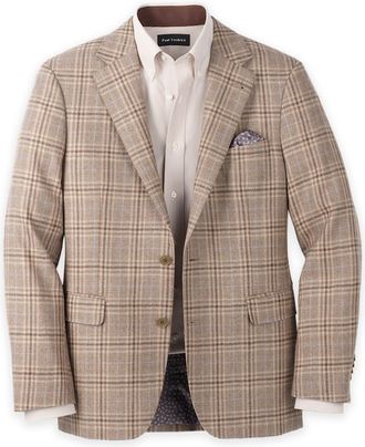 Paul Fredrick Wool Plaid Single Breasted Notch Lapel Sport Coat