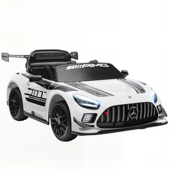 Mauro Ferretti Auto Elettrica Bambini 3-8 Anni Mercedes-amg 12v Con Telecomando, Luci Led, Rotelle Di Trasporto, Bianco