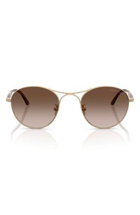 A|X Armani Exchange 50mm Round Sunglasses in Matte Pale Gold /Brown at Nordstrom