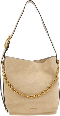 Michael Kors Nolita Schoudertas - Dames - Schoudertassen - Beige - ONE Size - Su&egrave;de - Tassen