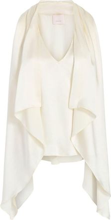 Cinq à Sept Louella V-neck silk top - women - Silk - S - Neutrals