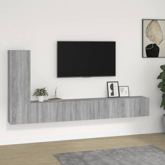 vidaXL Vidaxl - Set De Muebles Para Tv 3 Pzas Madera Contrachapada Gris Sonoma