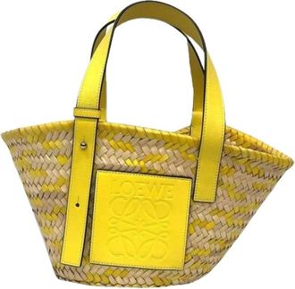Loewe Pre-owned Tote Bags, female, Yellow, Size: ONE SIZE Pre-owned Basket Tote Bag