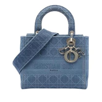 Dior Pre-owned Lady D-Lite Handbag - Dames - Pre-owned - Blauw - Maat: ONE Size Denim