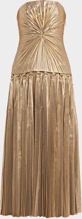 Acler Fintry Metallic Strapless Dress