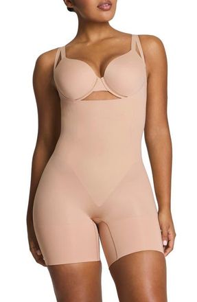 Spanx SPANXsculpt GoFigure Open Bust Shaper Bodysuit in Chai at Nordstrom, Size X-Large