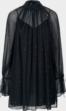 Staud Roux Embellished Chiffon Mini Dress
